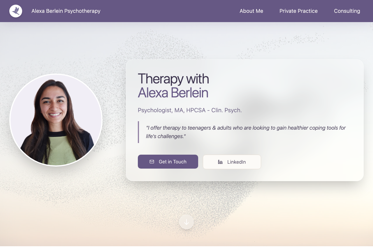 Alexa Berlein Psychotherapy homepage